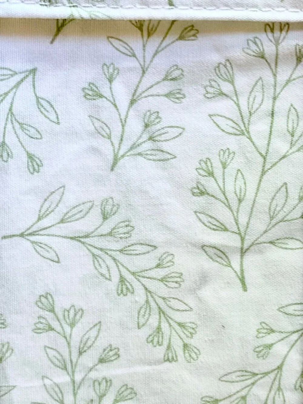 Martha Stewart Queen Size GRACIE FLORAL GREEN Cotton Percale Sheet Set